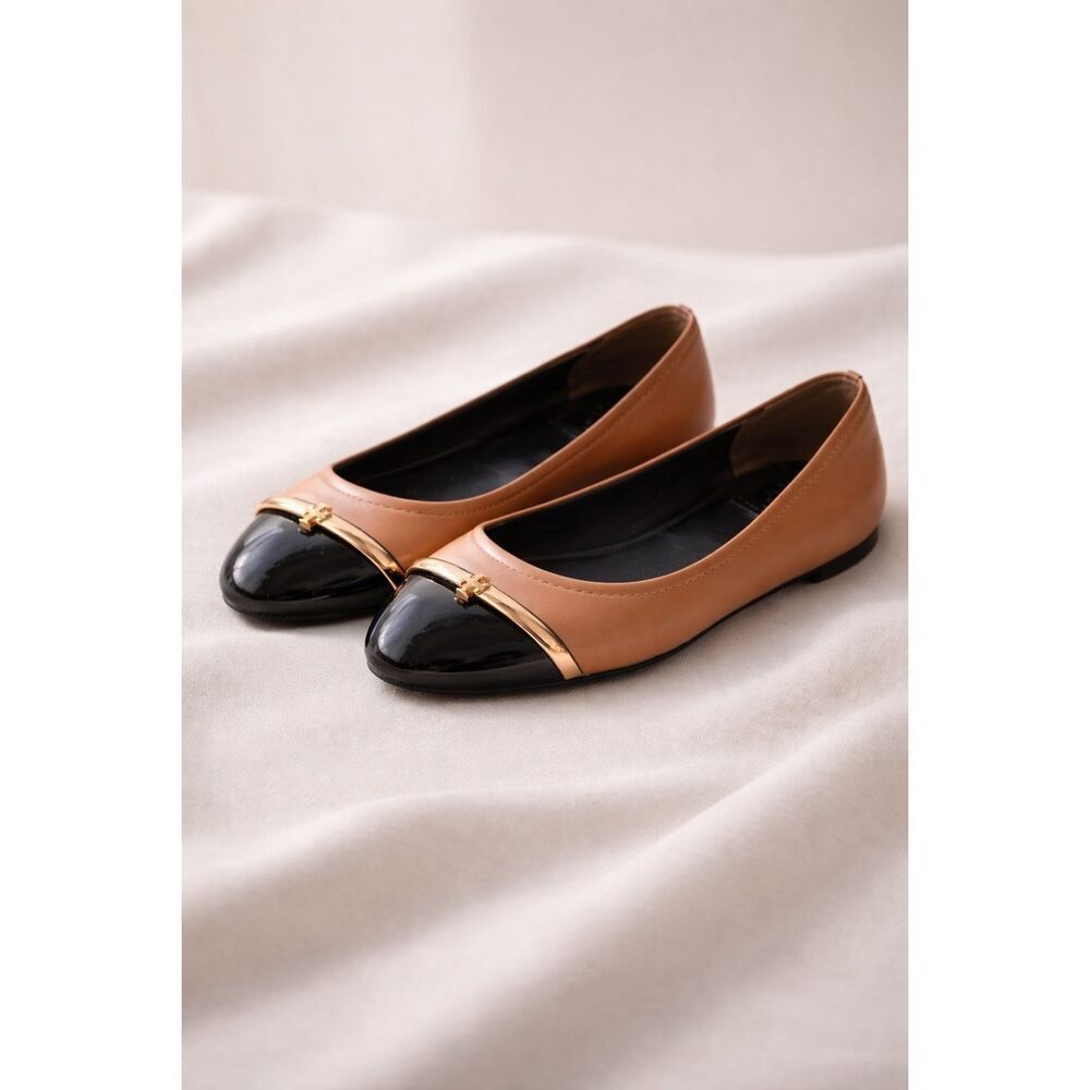 Tory Burch Pacey cap-toe ballet flats, Sz 9, $275